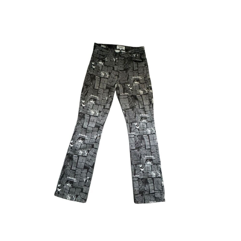 REFORMATION Peyton Style Zine High Rise Boot Cut Jeans size 29 ltd. Ed Newsprint